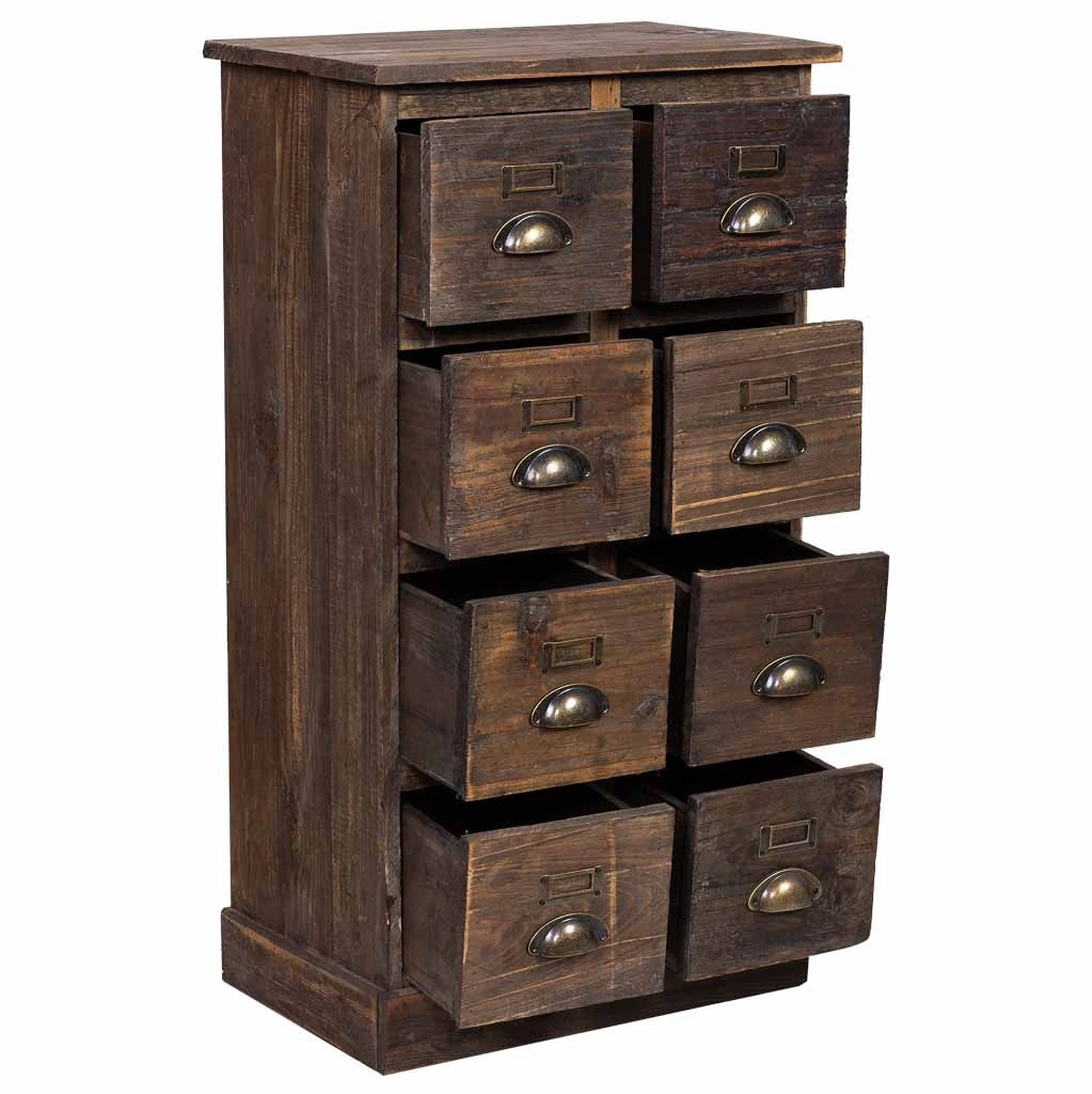 Settimanale in legno con 8 cassetti 48x31x87,5h cm