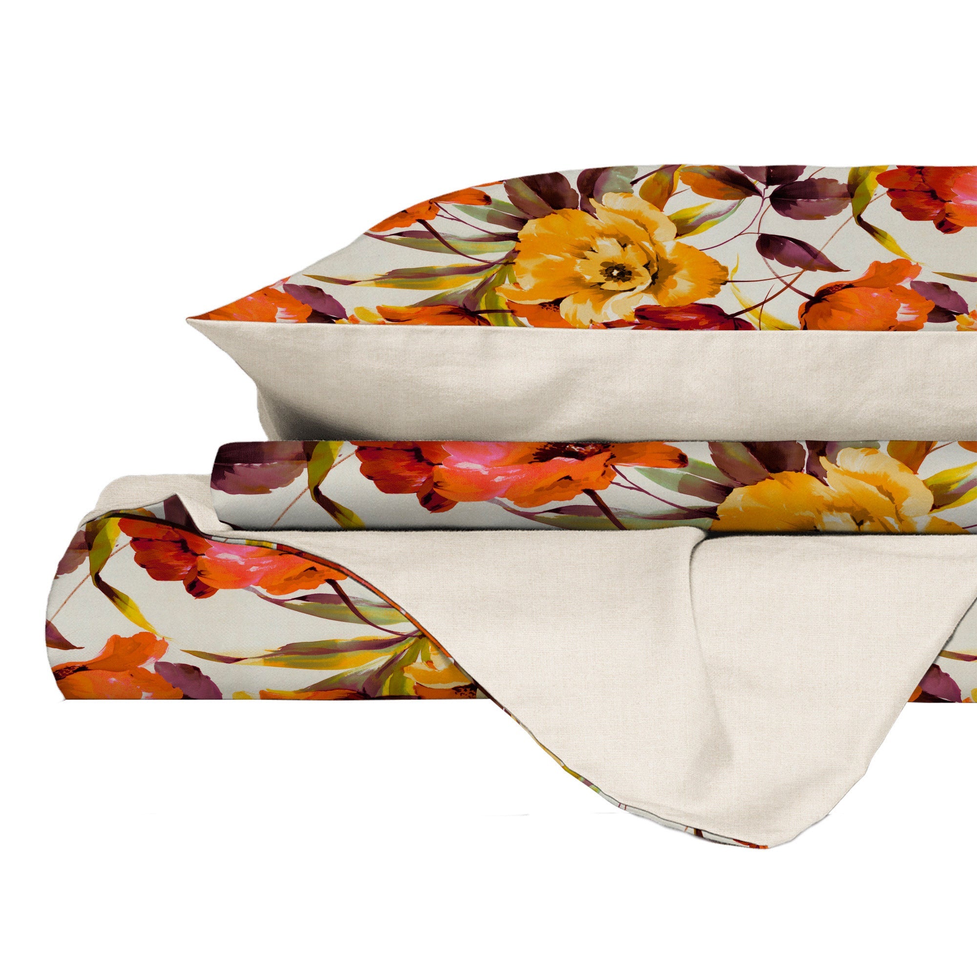 Copripiumino Matrimoniale con Federe Stampato in Puro Cotone Alba