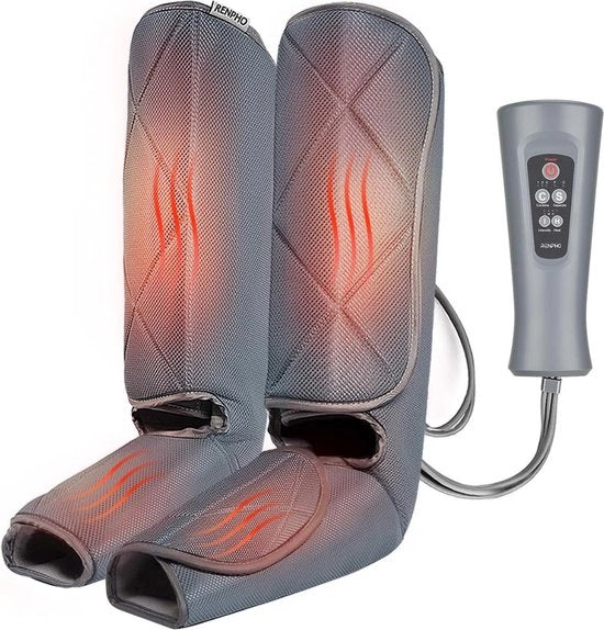 Massaggio per le Gambe con 2 Livelli di Calore, Massaggio di Compressione dei Calf e dei Piedi, Disegno di Cinture Regolabili per la Maggiore Parte delle Dimensioni, con 5 Modalità e 3 Intensità, Regalo per Genitori per Rilassare i Muscoli delle Gambe