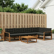 Set di divani da esterno con cuscino 6 pcs Naturale e Nero 3381440