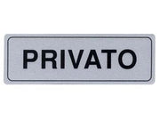 TARGHETTA ADESIVA PRIVATO- - cm.15x5h. - 10 pezzi