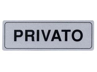 TARGHETTA ADESIVA PRIVATO- - cm.15x5h. - 10 pezzi