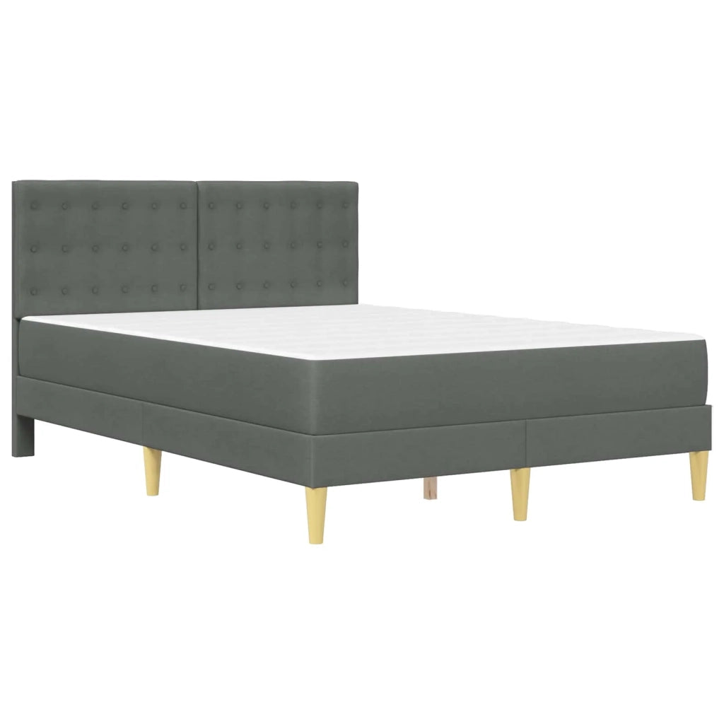 Struttura letto con materasso Grigio scuro 120 x 190 cm Tessuto