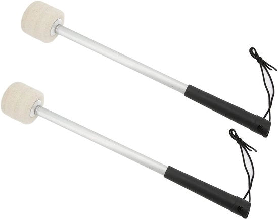 Percussione professionale - Stabili in legno con manico in legno - 2 pezzi - Capocchia in gomma - Portatile - Duraturo - Materiali ecologici - Stabili per percussioni