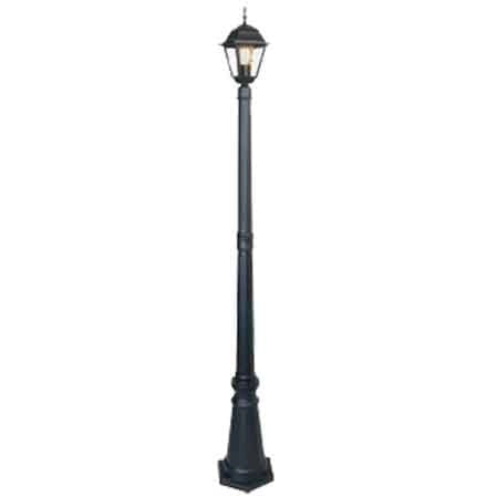 LAMPIONE CON UNA LANTERNA QUATTRO FACCE Colore Nero  cm.190
