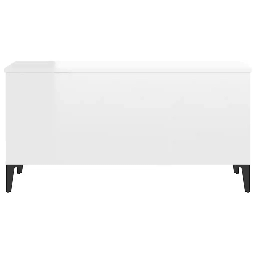 Tavolino Salotto Bianco Lucido 90x44,5x45 cm Legno Multistrato 819590