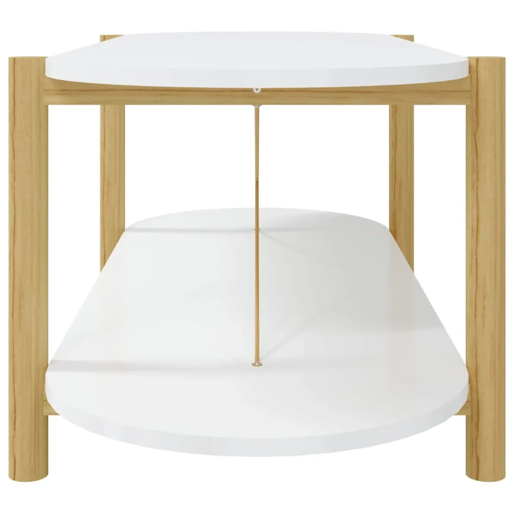 Tavolino da Salotto Bianco 110x48x40 cm in Legno Multistrato 345687