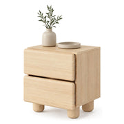 Hani, Comodino 2 Cassetti, 50x38x52h cm Marrone Rovere