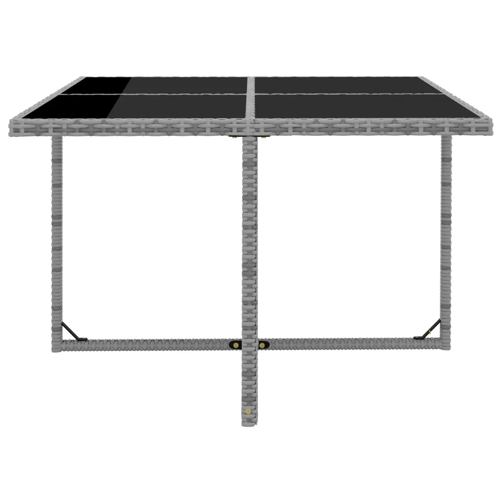 Set da Pranzo da Giardino 5 pz con Cuscini in Polyrattan Grigio cod mxl 35571