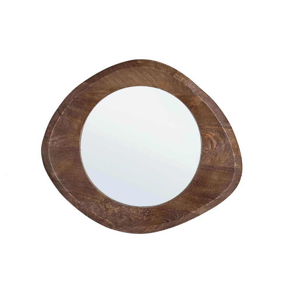 Specchio da Parete con Cornice in Legno di Mango Forma Organica - PAULINA