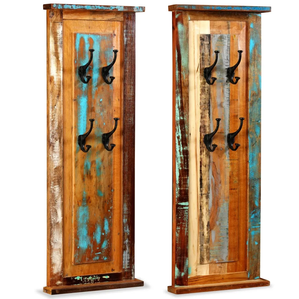 Appendiabiti 2 pz in Legno Massello di Recupero 38x100 cm CFW9782244