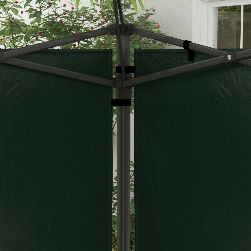 Set di 2 pannelli laterali per gazebo 3x3 e 3x6, impermeabili, con finestre, verde scuro.