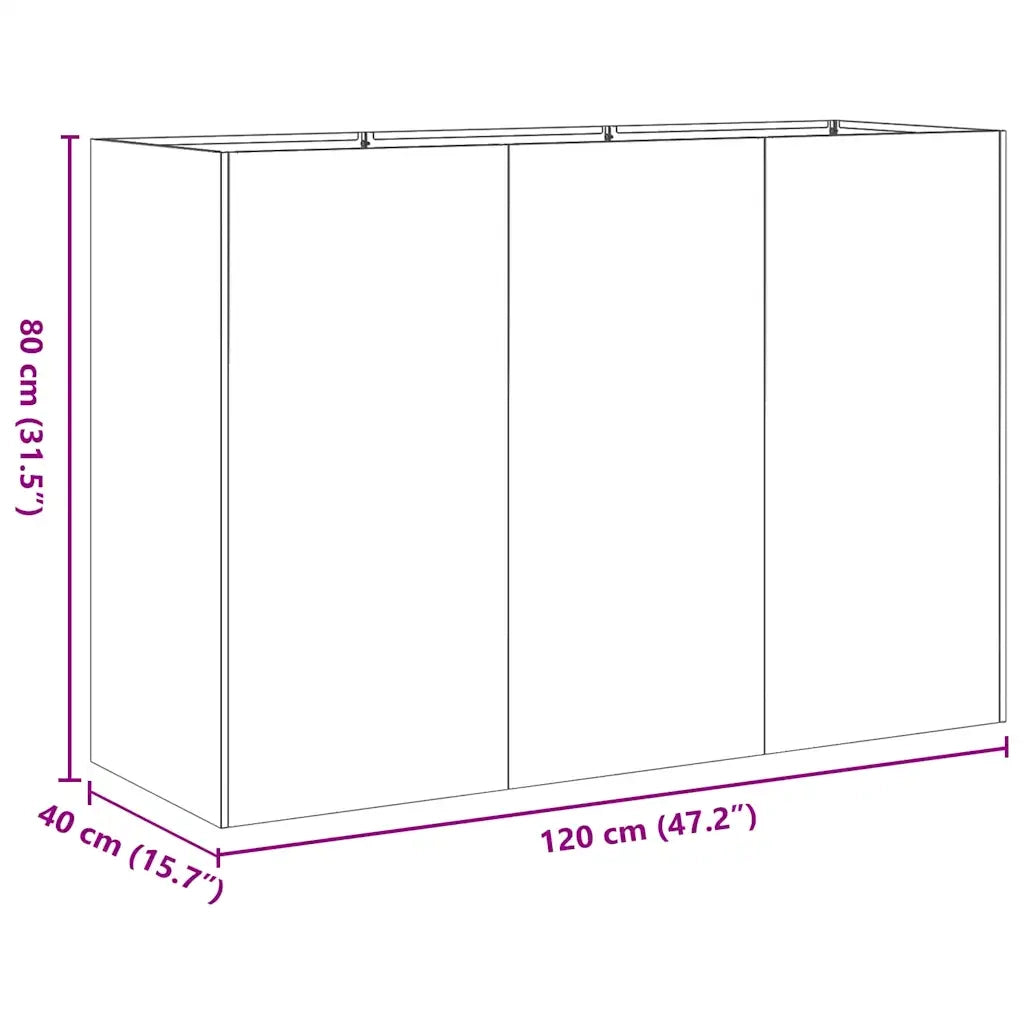 Fioriera Antracite 120x40x80 cm in Acciaio Laminato a Freddo 860719