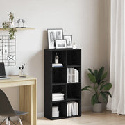 Libreria-Scaffale per Libri-Mobile di Stoccaggio Rovere Nero 66x30x130 cm in Legno Multistrato