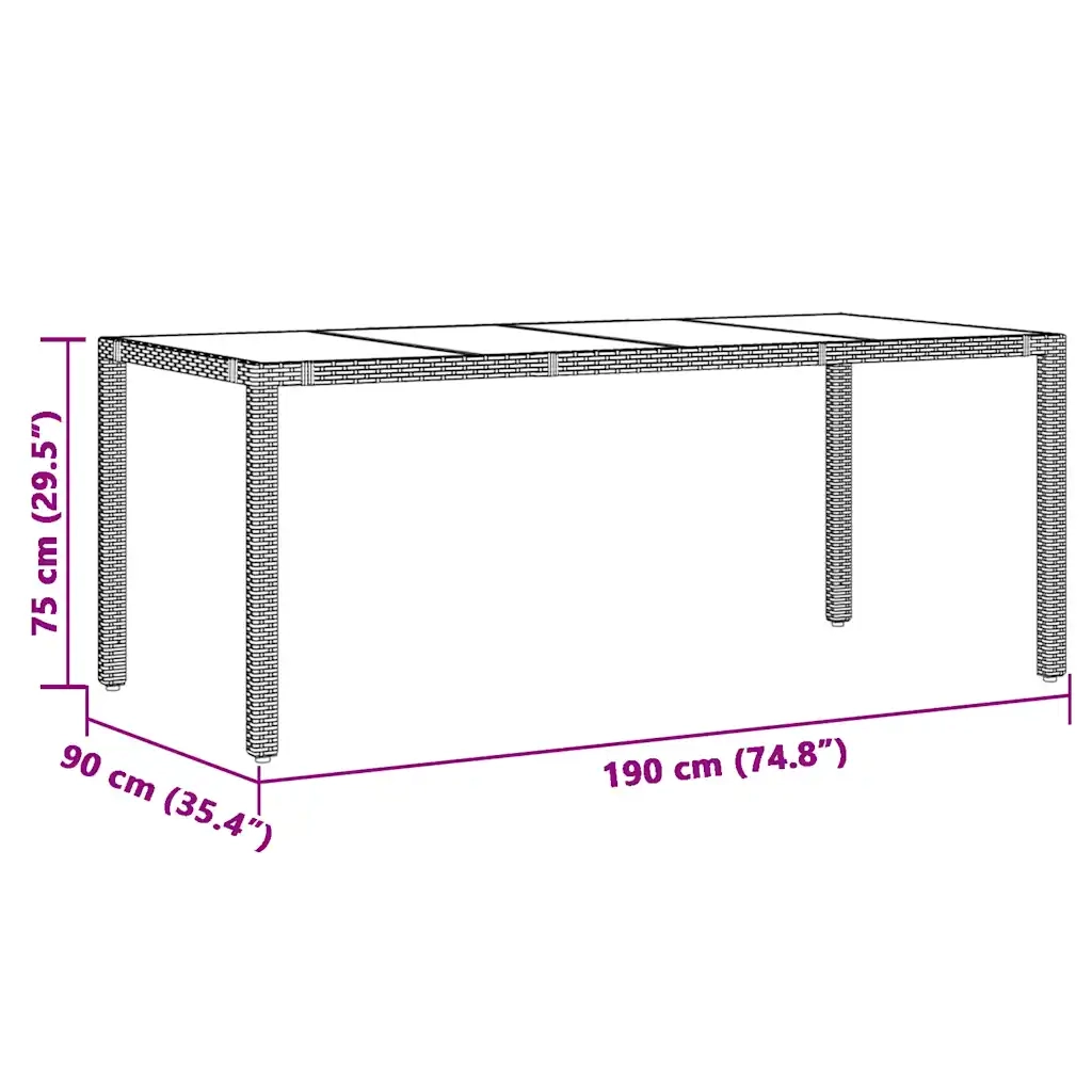 Set BistrÃ² da Giardino 7 pz con Cuscini in Polyrattan Marrone