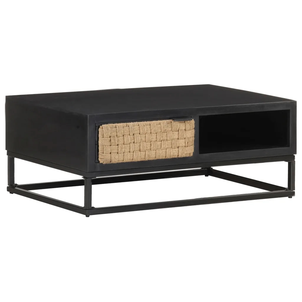 Tavolino da Salotto-Tavolino da soggiorno-Tavolo 90x60x35 cm in Legno Massello di Mango