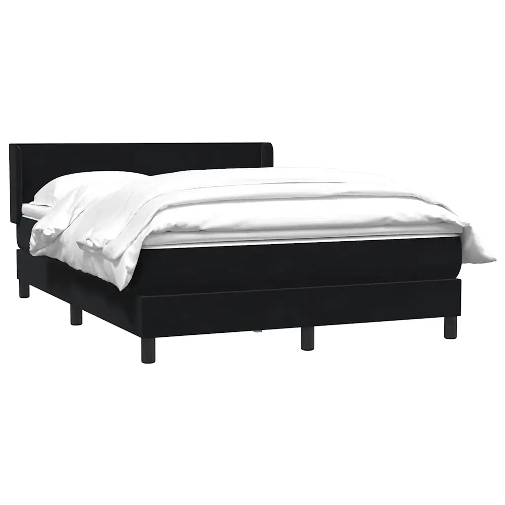 Giroletto a Molle con Materasso Nero 160x210 cm in Velluto 3317951