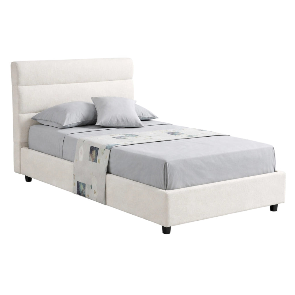 Brenta, Letto Singolo Sfoderabile Made in Italy, Beige