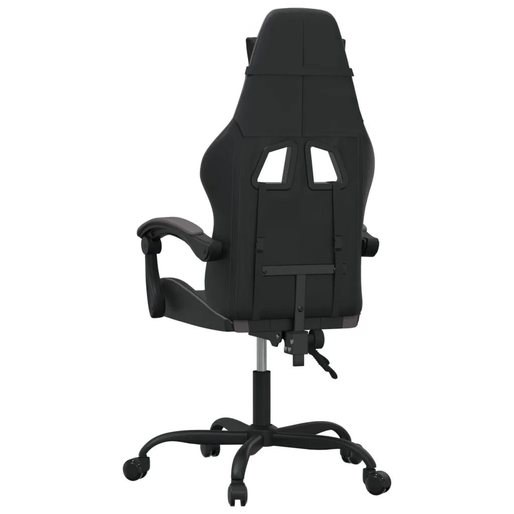 Sedia da Gaming | Sedia da e-sports Girevole Nera e Grigia in Similpelle