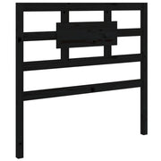 Testiera | Testata per Letto Nera 95,5x4x100 cm in Legno Massello di Pino