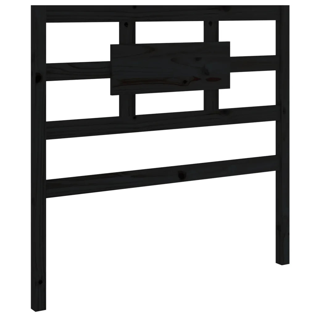 Testiera | Testata per Letto Nera 95,5x4x100 cm in Legno Massello di Pino