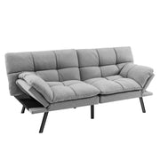 Divano letto futon trasformabile 182 x 87 x 82 cm moderno ergonomico multifunzionale in poliestere grigio 20_0011029