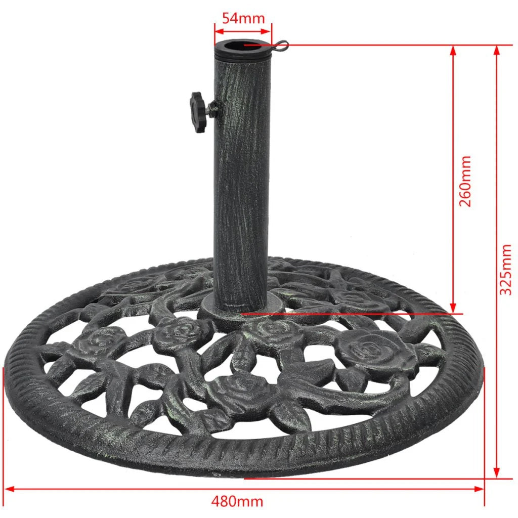 Base per ombrellone in ghisa 35/38/48 mm 12 kg 48 cm nero 2202094