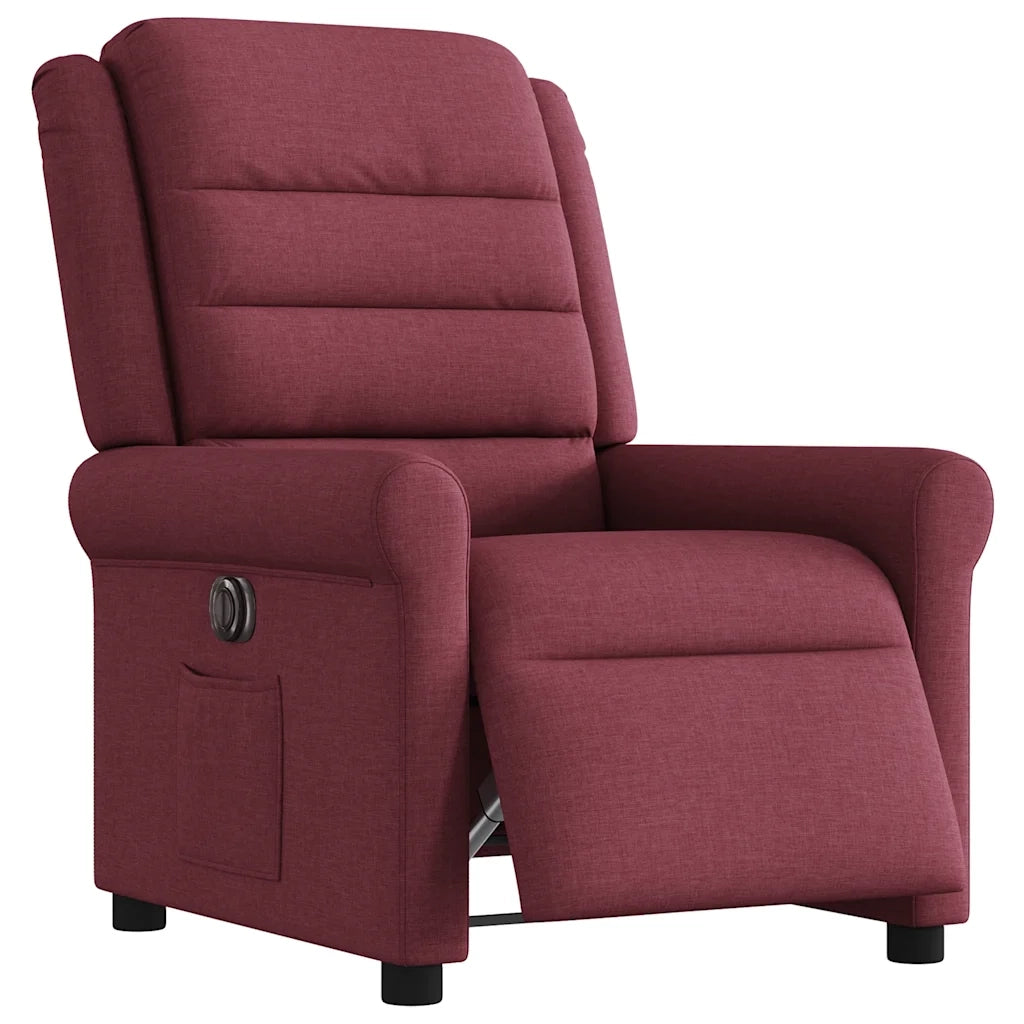 Poltrona Elettrica Reclinabile Rosso Vino in Tessuto 3303297