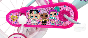 Bicicletta per Bambina 14" 2 Freni  Lol Verde Marine e Rosa