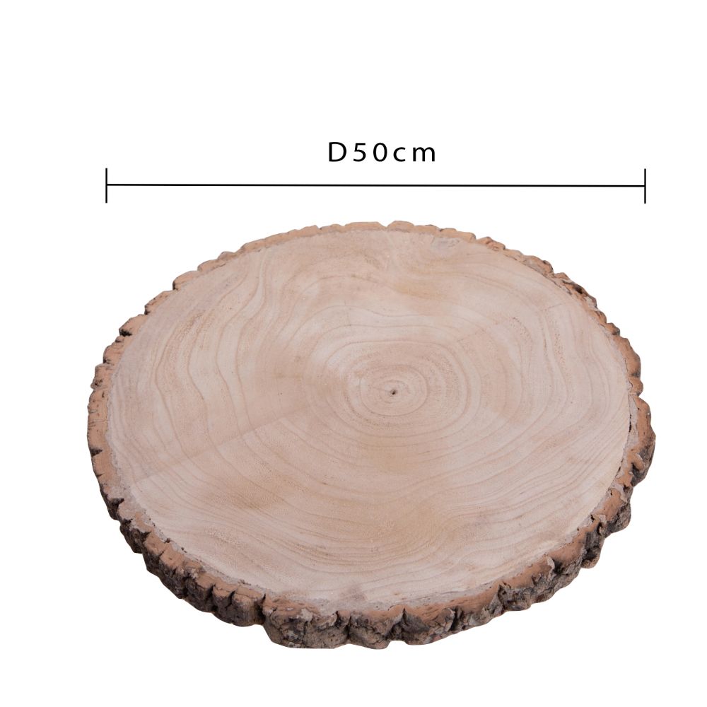 Set 2 Vassoi Fetta di Legno Ø 40 cm in Legno