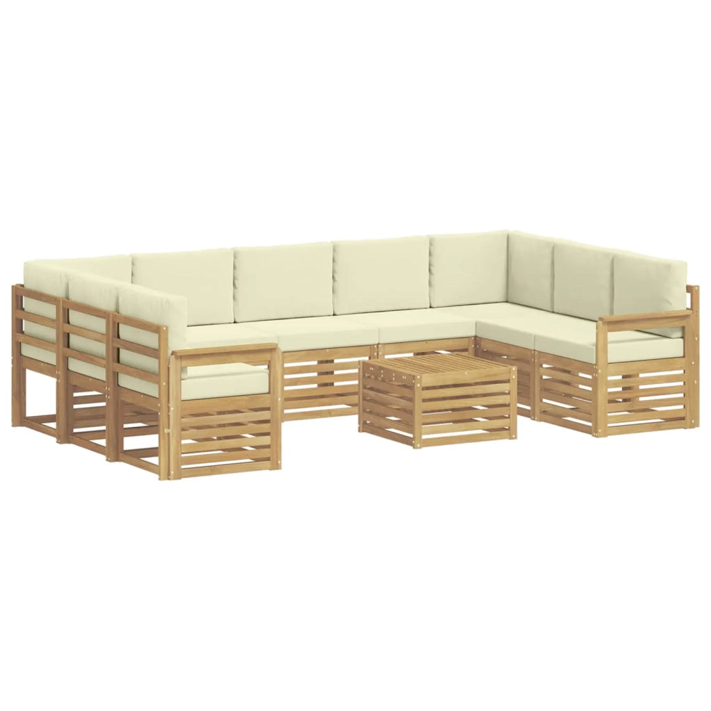 Set di divani da esterno 8 pcs Bianco e Crema 59 x 59 x 37 cm 3392530