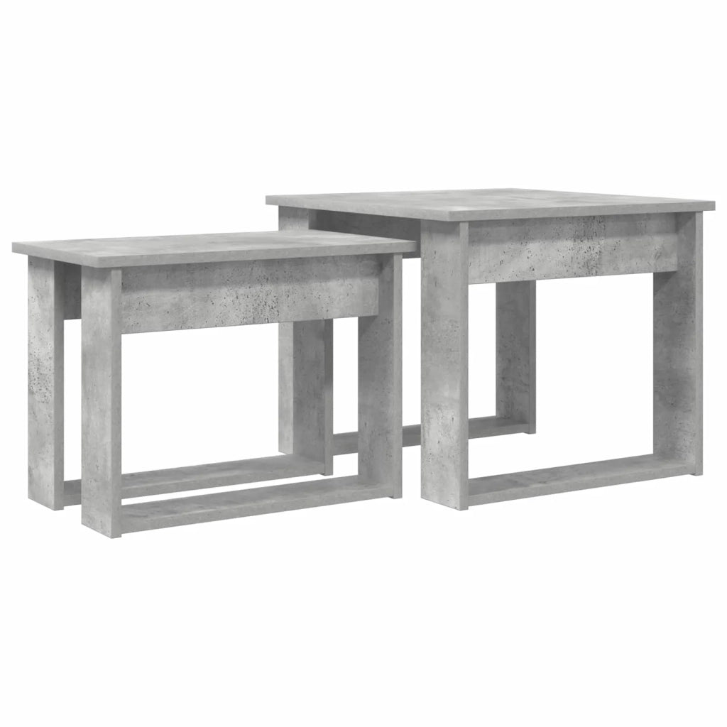 Set di 2 pz Tavolini da salotto | Tavolino da caff¨¨ | Tavolino da Soggiorno Grigio cemento Legno multistrato