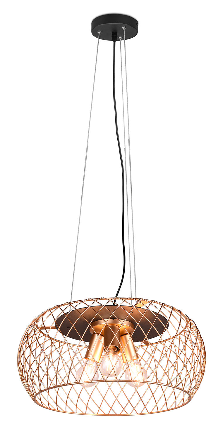 Lampada a Sospensione da Interno Attacco E27 in Metallo Ottone Opaco