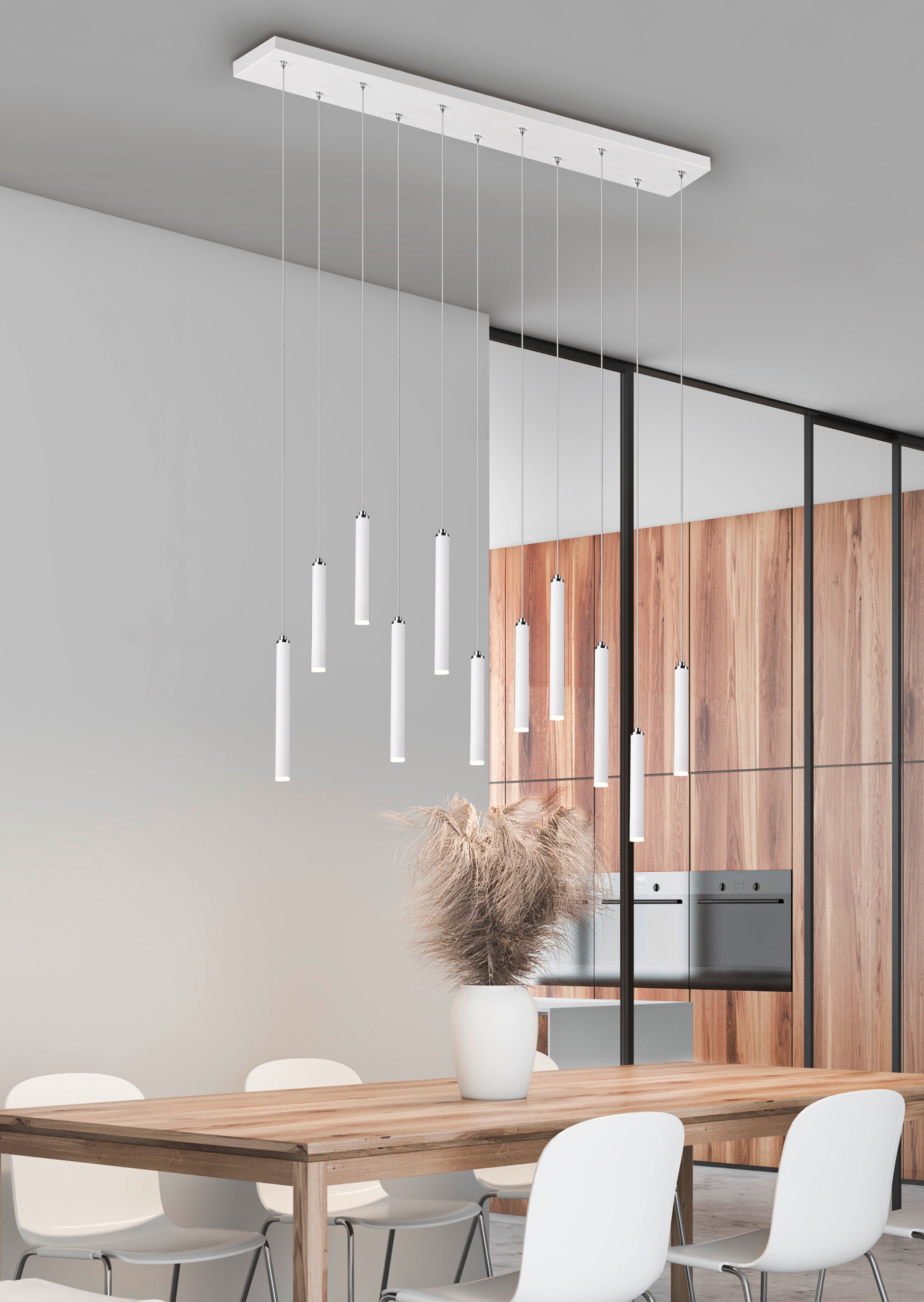 Lampada a Sospensione da Interno a LED in Metallo Bianco Opaco