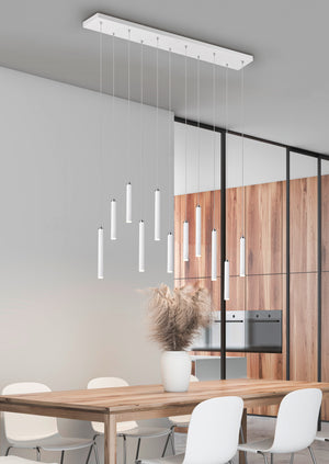 Lampada a Sospensione da Interno a LED in Metallo Bianco Opaco