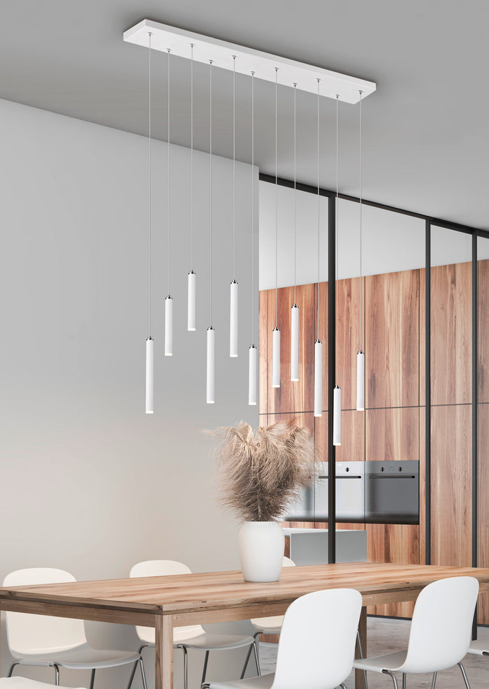 Lampada a Sospensione da Interno a LED in Metallo Bianco Opaco