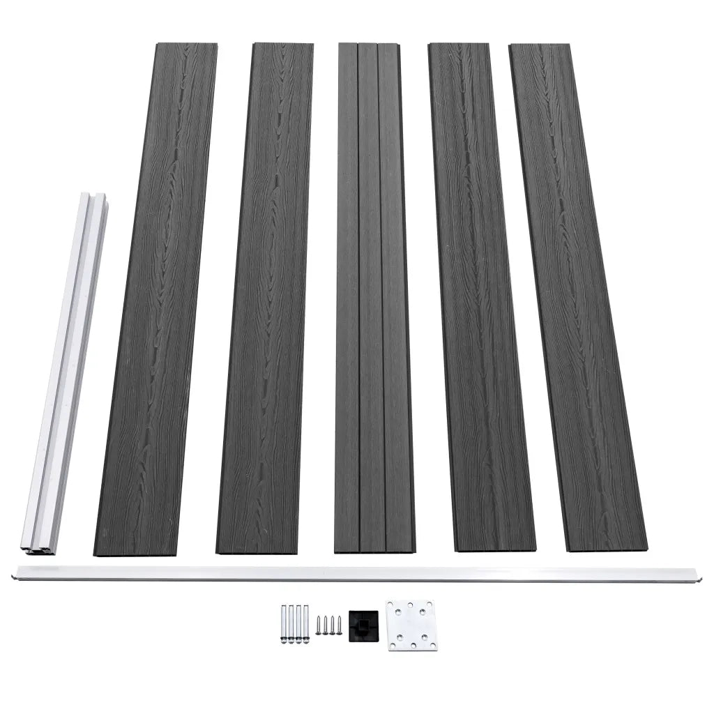 Set Pannelli di Recinzione in WPC 699x105 cm Nero