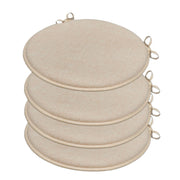 Set 4 Cuscini Sedia Beige Rotondi Cotone Lavabili Morbidi Coprisedia Tondo Tinta Unita Pastello