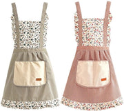 Cucina in tessuto di cotone/lino, 2 pezzi, con tasche e adattabile, adatto a uomini/donne, ideale per barbecue/cucina