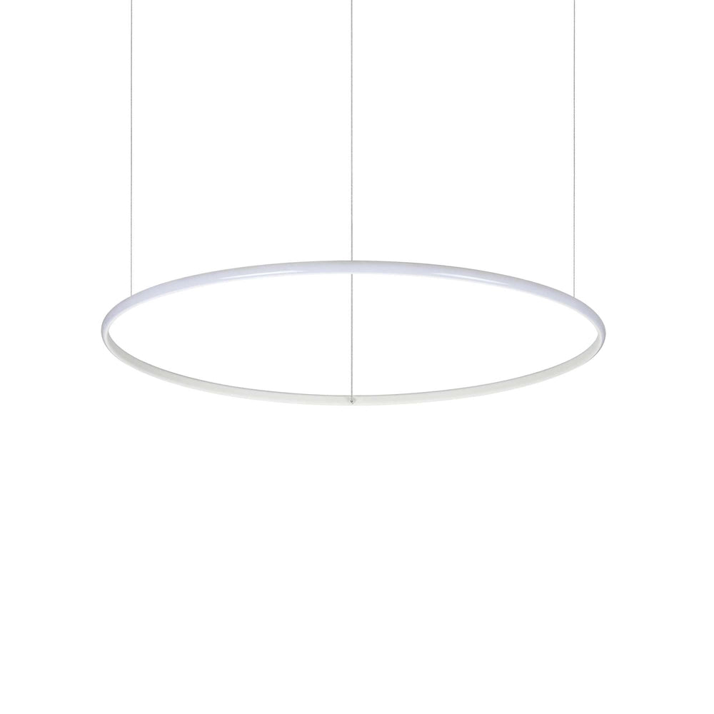 Sospensione Moderna Hulahoop Alluminio-Plastiche Bianco 1 Luce 41W 3000K D81Cm