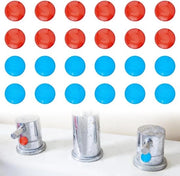 24 Sticker per pacchetto con adesivo per acqua calda e fredda epoxy a doppia colorazione rosso e blu, diametro 10mm per impianti di rubinetti in cucina e bagno