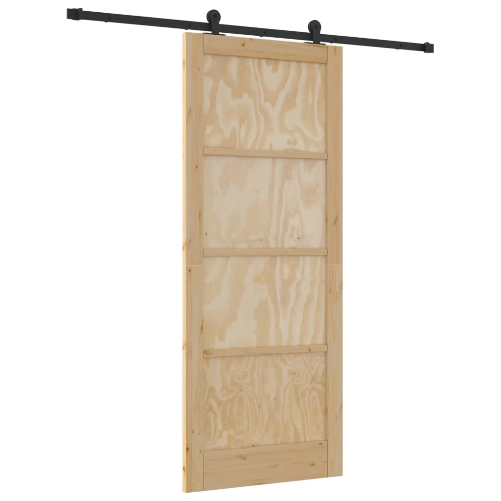 Porta scorrevole Naturale e Nero 86 x 211 cm