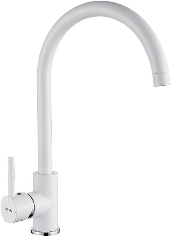 360° Rotante Uscita Senza Preavviso Elettrovalvola di Rilascio Senza Contatto per Vasca da Bagno in Ottone Bianco - G4001W Maniglia da Cucina