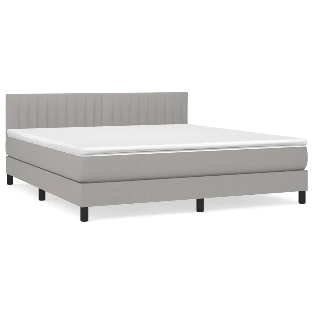 Giroletto a Molle con Materasso Grigio Chiaro180x200 cm Tessuto 3140233