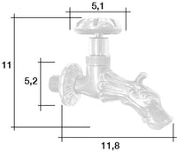Rubinetto per Fontana da Giardino in Ottone Cromato con Attacco Rapido Morelli Neoclassico