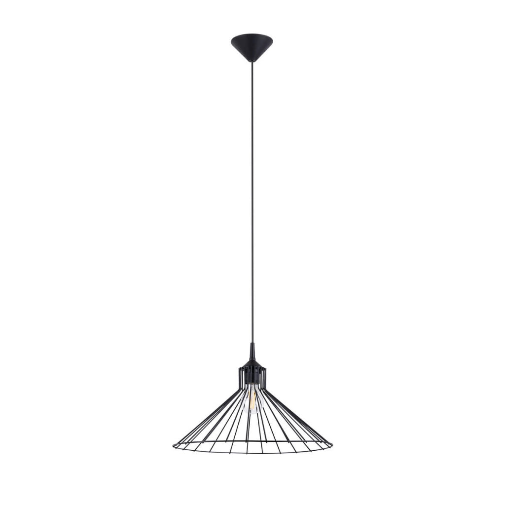 Lampada a sospensione industriale ELINA nera E27 15W