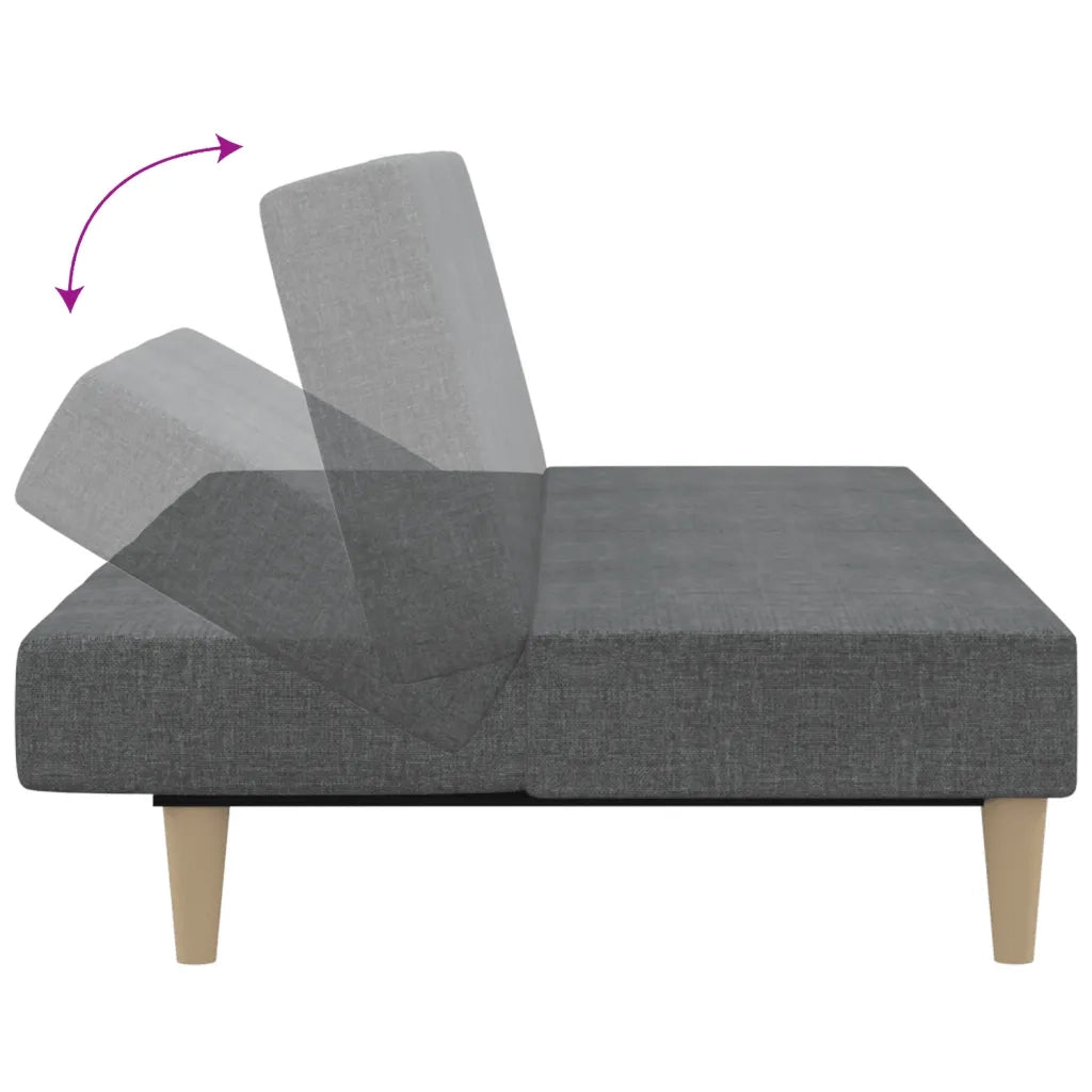 Divano letto | Sof¨¤ letto | Letto singolo a 2 Posti Grigio Chiaro in Tessuto