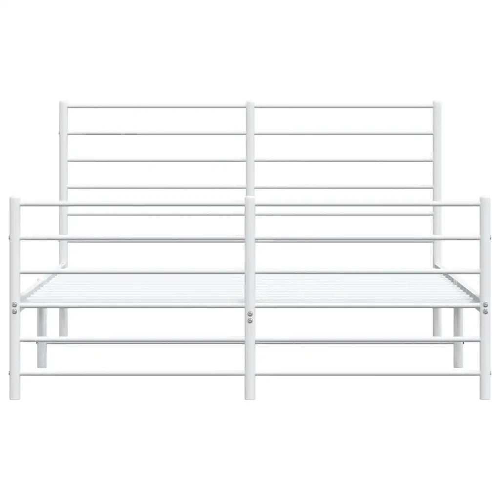 Giroletto con Testiera e Pediera-Struttura Letto Metallo Bianco 160x200 cm 313446