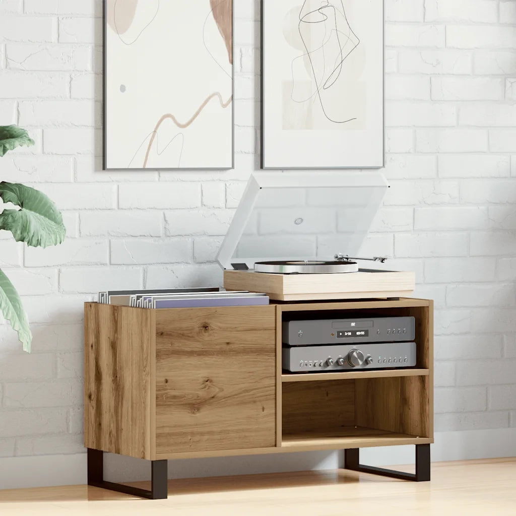 Mobile Porta Dischi Rovere Artigianale 84,5x38x48cm Multistrato 857245