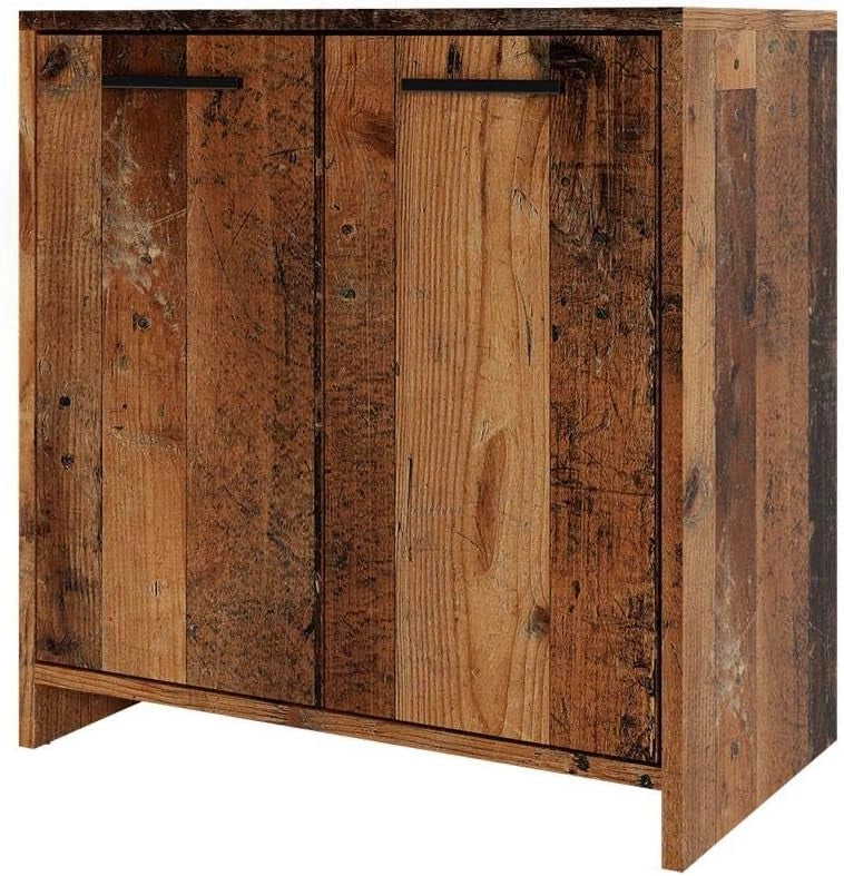 Mobile sottolavabo per bagno Kiko, Rovere rustico, 58 x 60 cm, con ritaglio per sifone e spazio di stoccaggio per l’organizzazione del bagno